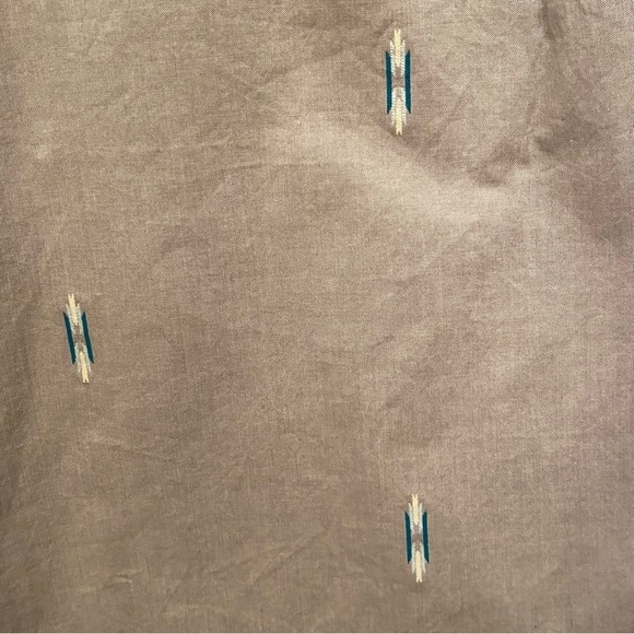 NWT~PENDLETON Men Light Gray Aztec Embroidery Button Short Sleeve Top Size XL - Picture 5 of 8